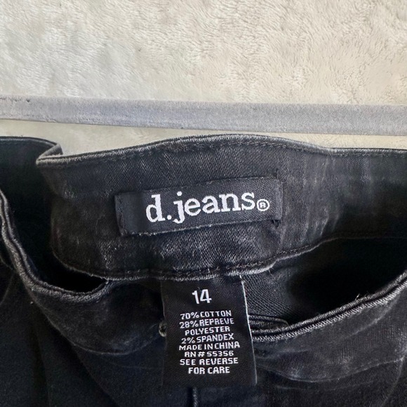 d. jeans Black Stretch Skinny Jeans Size 14 - Picture 2 of 4
